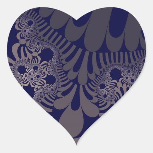Blue and Silver Mod Heart Sticker