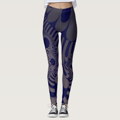 Blue and Silver Mod Leggings