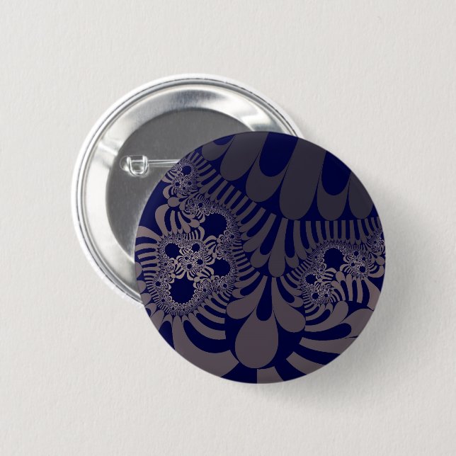 Blue and Silver Mod Pinback Button (Front & Back)
