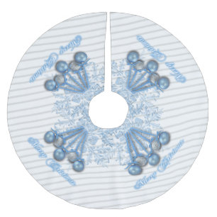 Blue and Silver Ornaments Christmas Tree Skirt