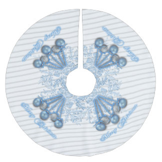 Blue and Silver Ornaments Christmas Tree Skirt