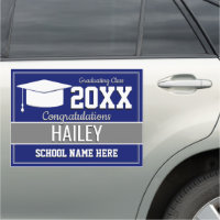 Blue and Silver School Colors Graduation Parade