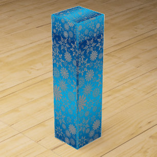 Blue and Silver Snowflake Design wine box