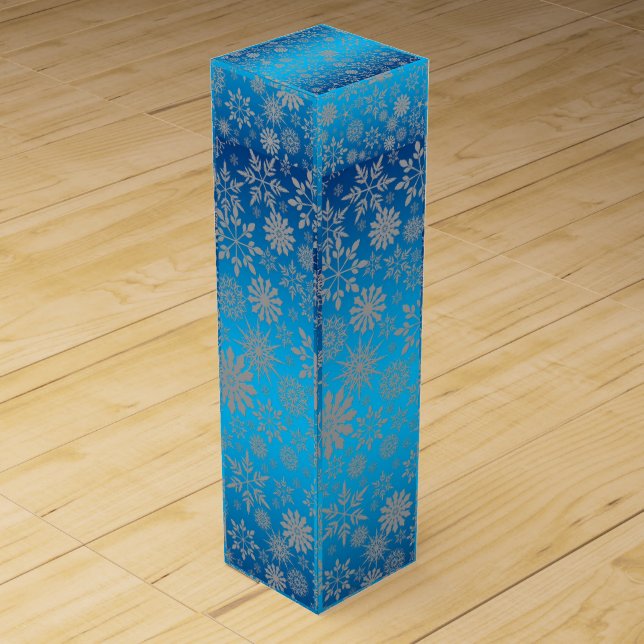  Blue and Silver Snowflake Design wine box (Back)