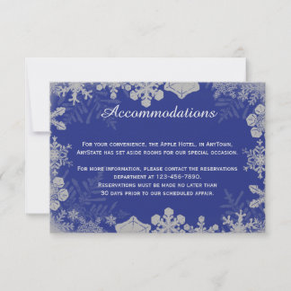 Blue and Silver Snowflake Wedding Insert Invitation