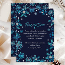 Blue and Silver Snowflakes Wedding Enclosure Card