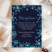 Blue and Silver Snowflakes Wedding Enclosure Card
