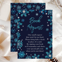 Blue and Silver Snowflakes Winter Book Request Enclosure Card