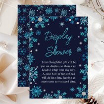 Blue and Silver Snowflakes Winter Display Shower Enclosure Card