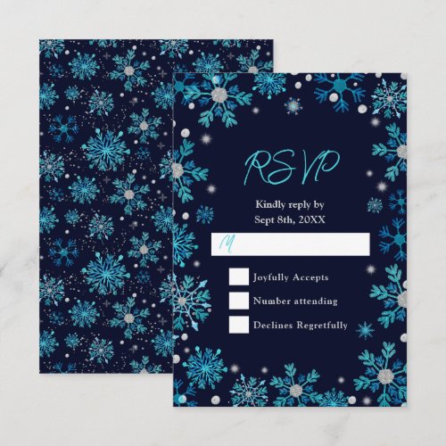 Blue and Silver Snowflakes Winter