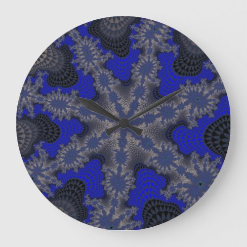 Blue and Silver Starburst Large Clock