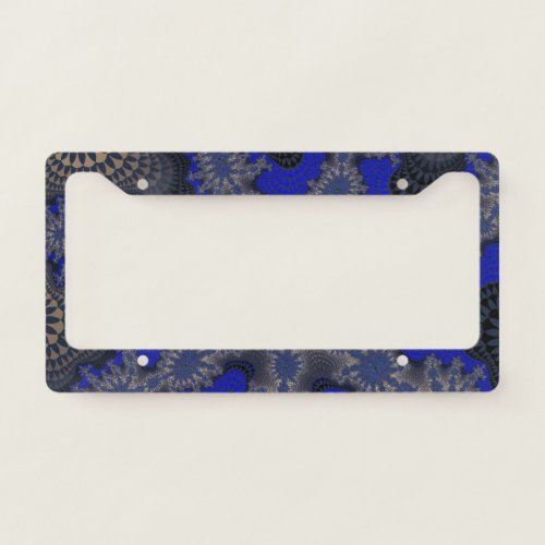 Blue and Silver Starburst License Plate Frame