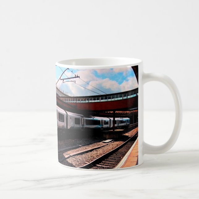 Blue and silver train coffee mug (Right)