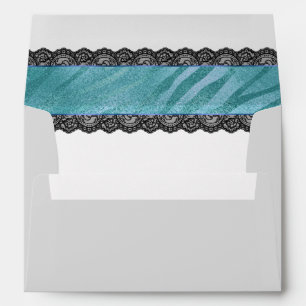 Blue and Silver Wedding Envelope