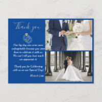 Blue and Silver Wedding Ring Wedding Thank You