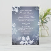 Blue and Silver Winter Bridal shower invite (Standing Front)