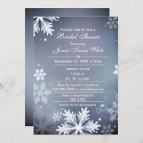 Blue and Silver Winter Bridal shower invite