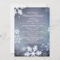 Blue and Silver Winter Rehearsal Dinner invite