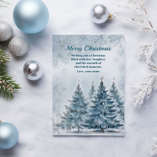 Blue and silver Winter Wonderland Holiday Card