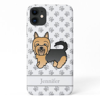 Blue And Tan Australian Terrier Cute Cartoon Dog iPhone 11 Case