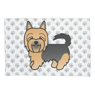 Blue And Tan Australian Terrier Cute Cartoon Dog Pillow Case