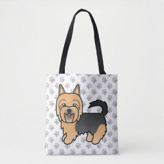 Blue And Tan Australian Terrier Cute Cartoon Dog Tote Bag