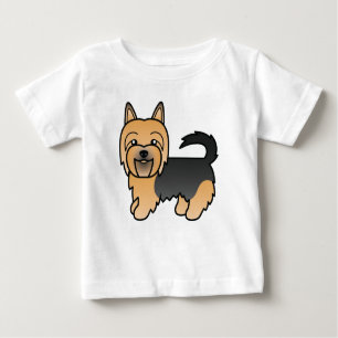 Blue And Tan Australian Terrier Dog Caricature Art Baby T-Shirt