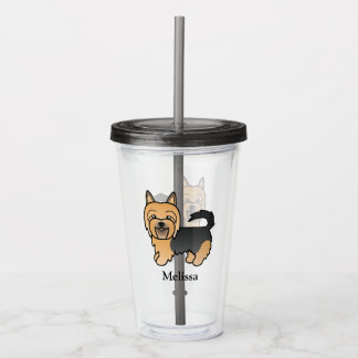 Blue And Tan Australian Terrier Dog &amp; Name Acrylic Tumbler