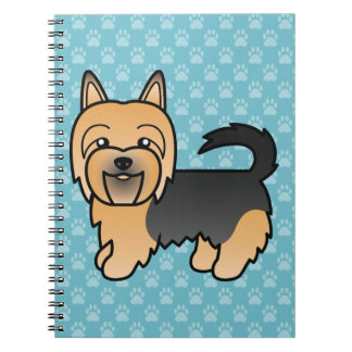 Blue And Tan Australian Terrier Dog On Blue Color Notebook