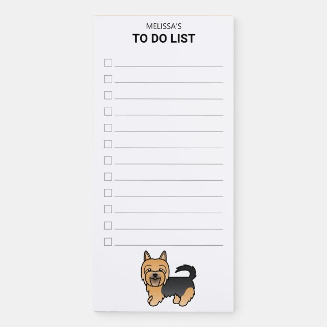 Blue And Tan Australian Terrier To Do List Magnetic Notepad (Front)