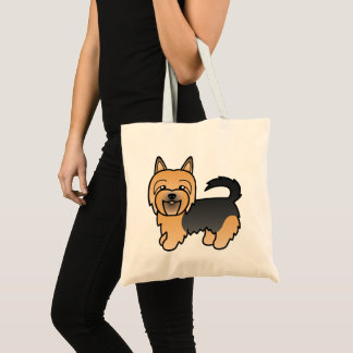 Blue And Tan Cartoon Australian Terrier Tote Bag