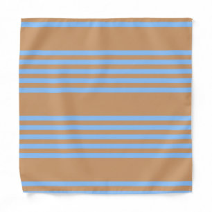 Blue and tan five stripe pattern bandana