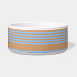 Blue and tan five stripe pattern bowl<br><div class="desc">Blue and tan five stripe pattern</div>