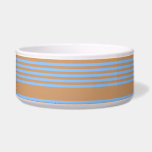 Blue and tan five stripe pattern bowl<br><div class="desc">Blue and tan five stripe pattern</div>