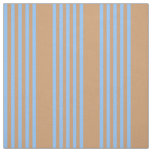 Blue and tan five stripe pattern fabric