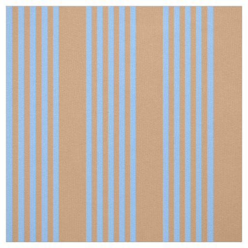 Blue and tan five stripe pattern fabric