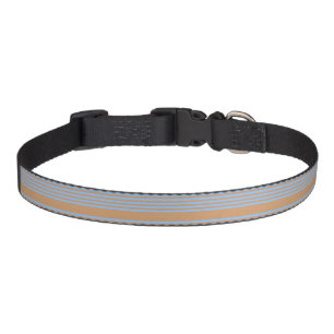Blue and tan five stripe pattern pet collar
