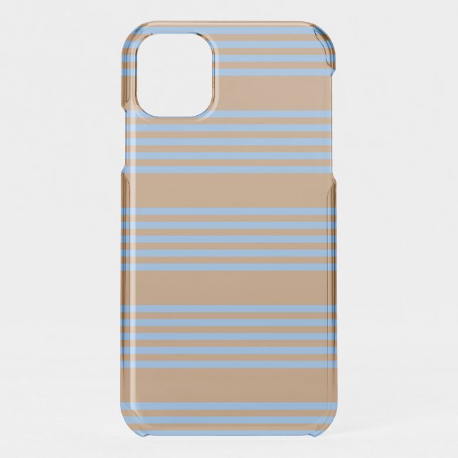 Blue and tan five stripe pattern uncommon iPhone case (Back)