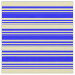 [ Thumbnail: Blue and Tan Lines/Stripes Pattern Fabric ]