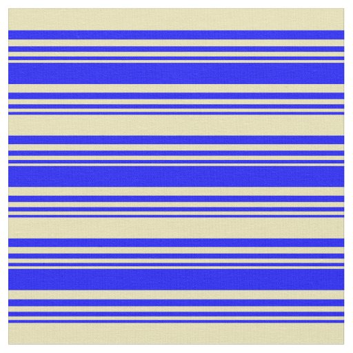Blue and Tan Lines/Stripes Pattern Fabric