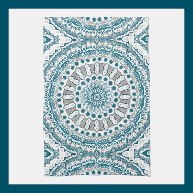 Blue and Tan Mandala Pattern Design Kitchen Towel (Creator Uploaded)
