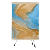 Blue and Tan Marble like Art / Beach Colors  Table Tripod Lamp (Right)