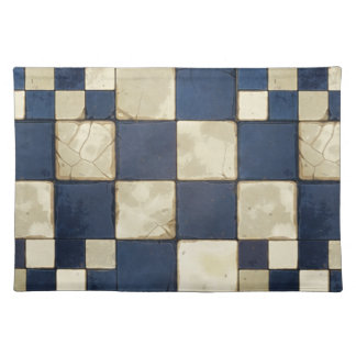 Blue And Tan Tile Cloth Placemat