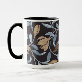 Blue and Tan William Morris Elegant Inspired Mug