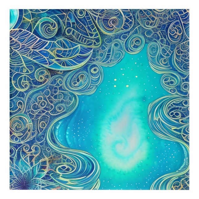 Blue and Teal Abstract Art (Front)