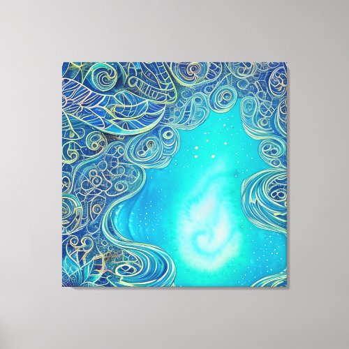 Blue and Teal Abstract Art Canvas Print