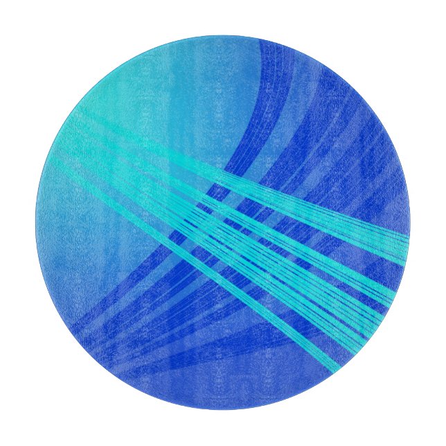 Blue and Teal Abstract Lines   Cutting Board (Front)