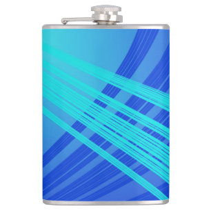 Blue and Teal Abstract Lines Flask