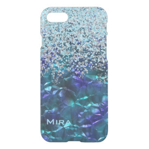 Blue and Teal Bling and Glitter iPhone 7 Case