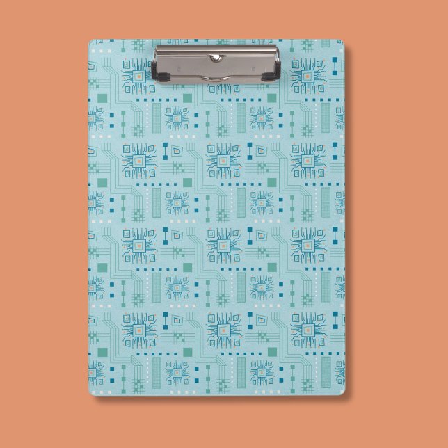 Blue and Teal Circuit Board Pattern Clipboard (Creator Uploaded)